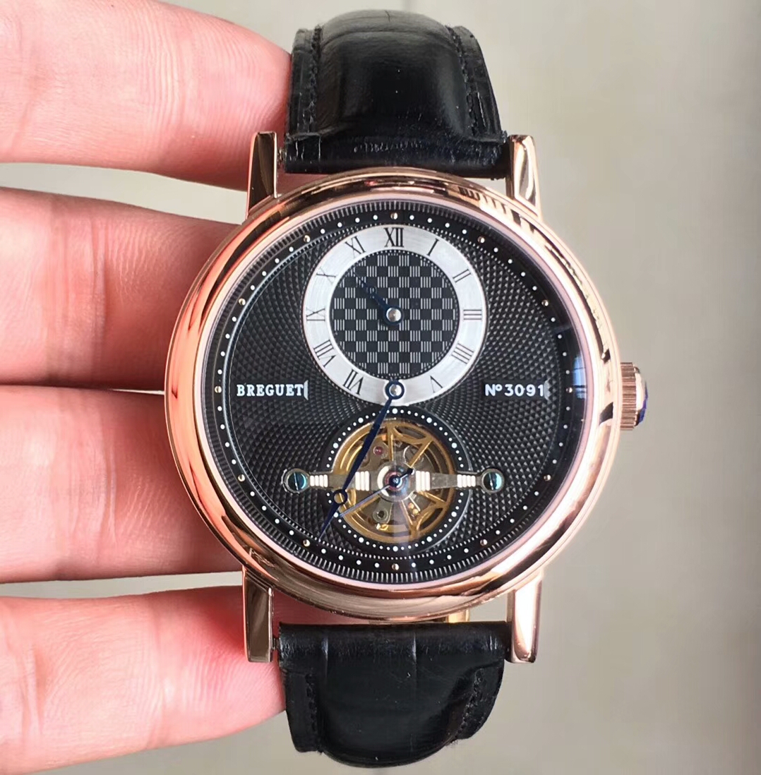 寶璣Breguet錶中之王男士精品腕錶牛皮錶帶採用與原裝一致的飛輪針超强防水