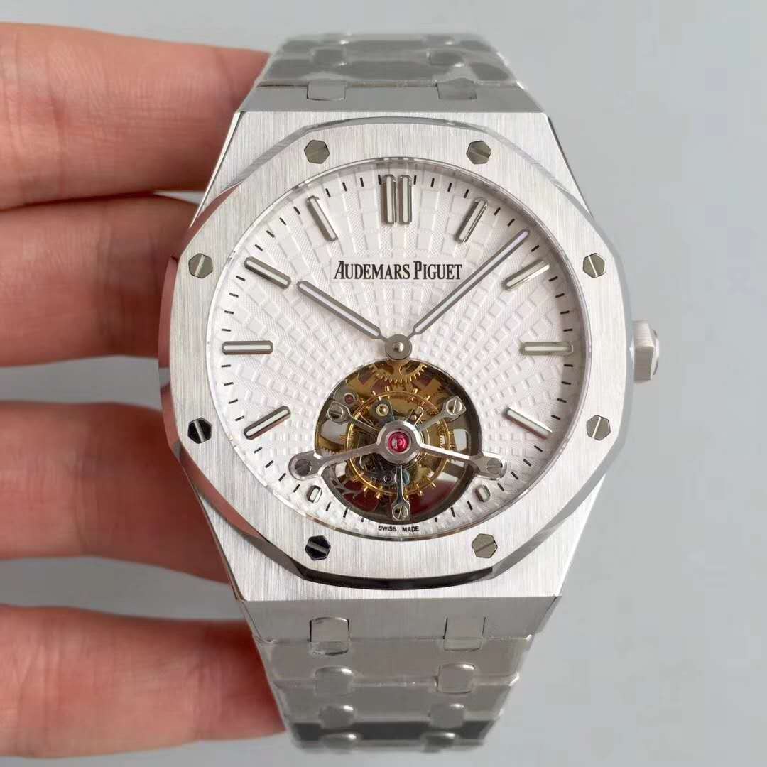 JF廠 A P  愛彼陀飛輪腕錶 型號： 26522OR.OO.120OR.01 搭載亞洲海鷗手動上鏈陀飛輪機芯 	白色錶盤