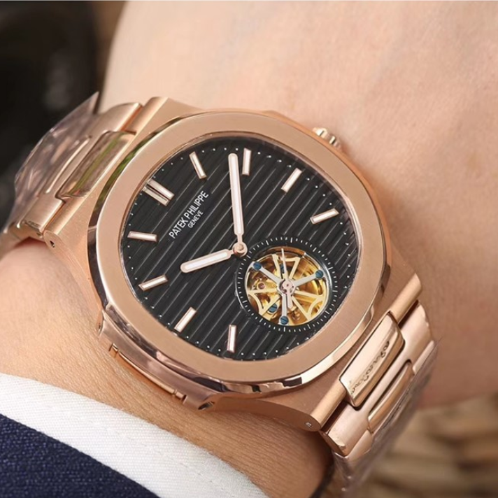百達翡麗鸚鵡螺 飛輪系列腕錶搭載全自動機械機芯精钢表帶直徑40mm 厚度13mm多面可選