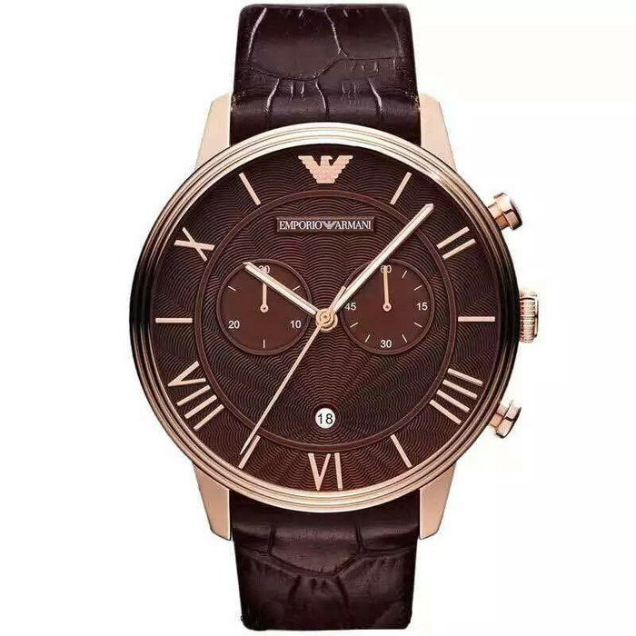 阿瑪尼Armani 男款石英錶原裝進口石英機芯咖啡色錶盤43*9mm