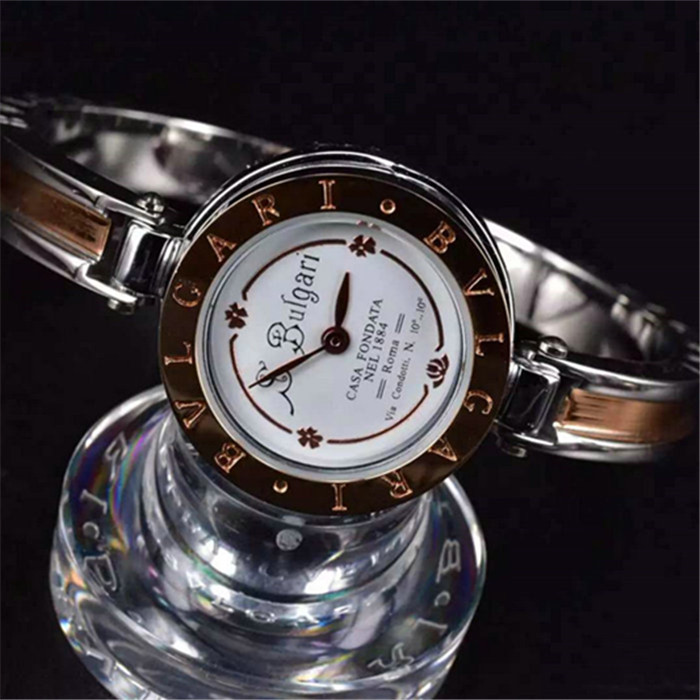 寶格麗Bvlgari手蜀手錶精鋼316全玫瑰金蘭寶石玻璃鏡面
