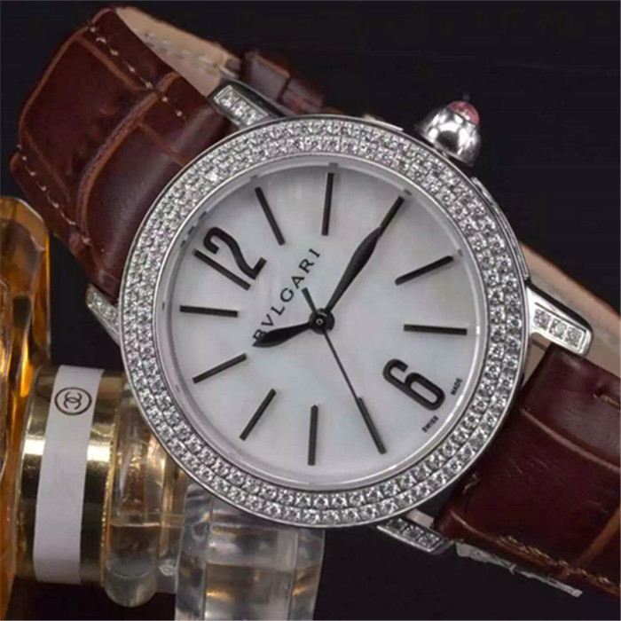 寶格麗Bvlgari女士腕錶瑞士石英機芯蘭寶石玻璃鏡面
