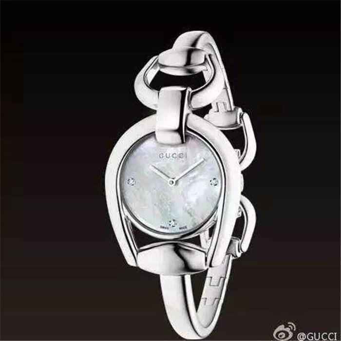 古奇Gucci手鐲女錶搭載瑞士機芯藍寶石玻璃白色錶盤