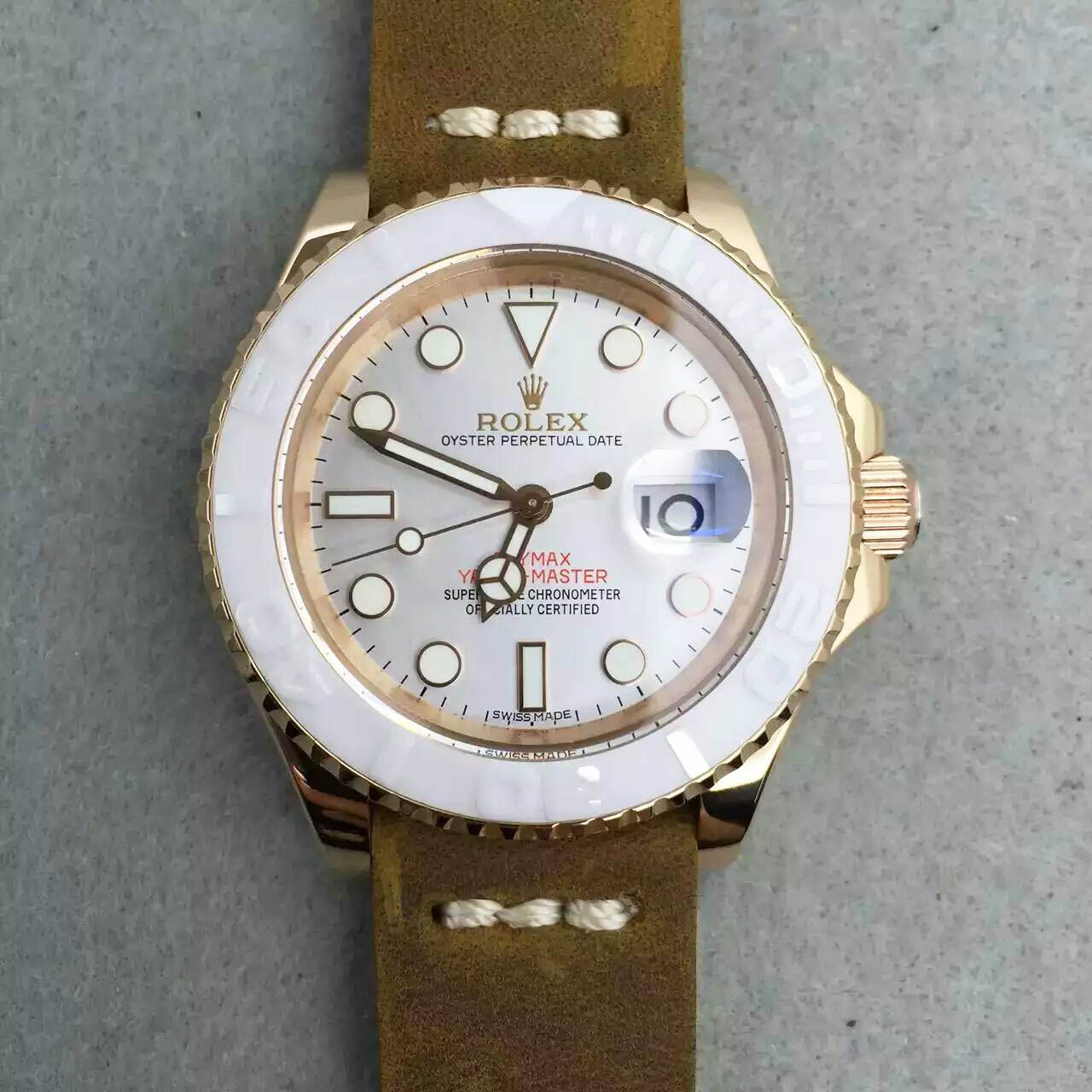 勞力士 ROLEX 游艇名仕型系列116655-Oysterflex bracelet白盤腕錶