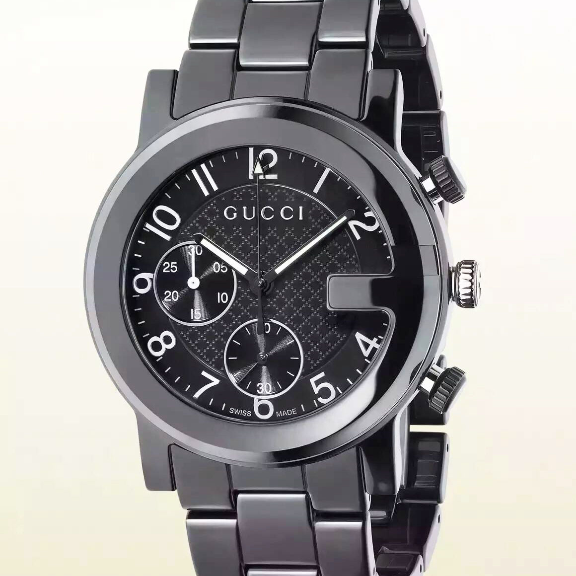 古馳 Gucci G chrono系列女士黑色陶瓷手錶YA101353