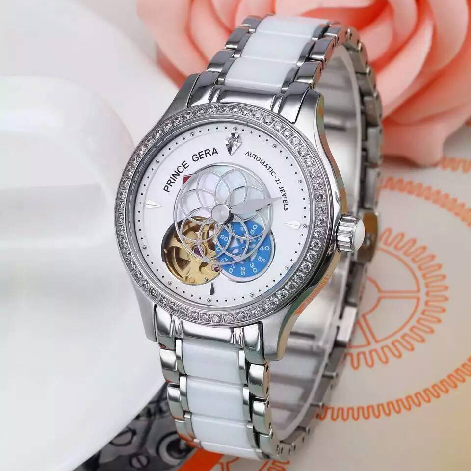 德國格拉王子 PRINCE GERA 潮流時尚派女神腕錶搭載進口全自動機械機芯