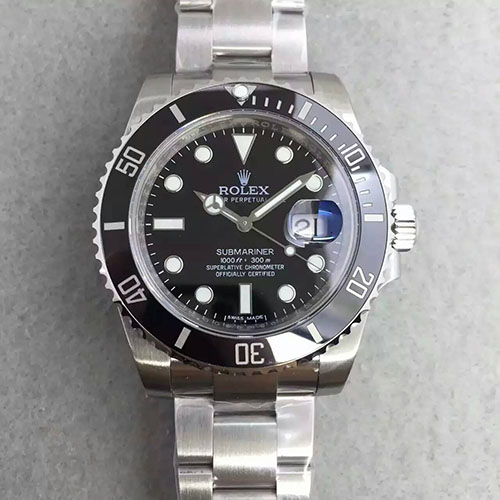 勞力士潜航者型系列114060-97200黑盤腕錶（黑水鬼） 勞力士 Rolex V8版SUB 黑水鬼 搭載3135機芯