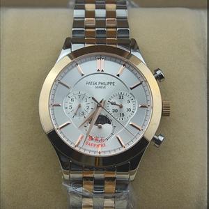 百達翡麗Philippe-012470男機械錶 6針計時日月星辰 金間錶帶
