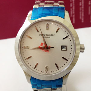 百達翡麗精鋼錶帶白色錶盤藍寶鏡面全自動機械男錶JSDD9I233