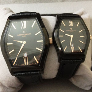 江詩丹頓情侶手錶黑色錶面方型