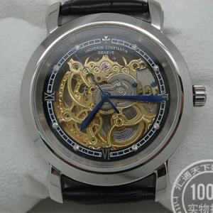 手錶新款江詩丹頓鏤空手錶 皮帶全自動機械男錶 多功能男士手錶