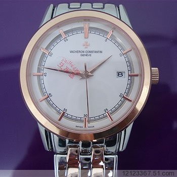 江詩丹頓手錶 18K玫瑰金 進口機芯機械男錶/玫瑰金鋼帶VC0491