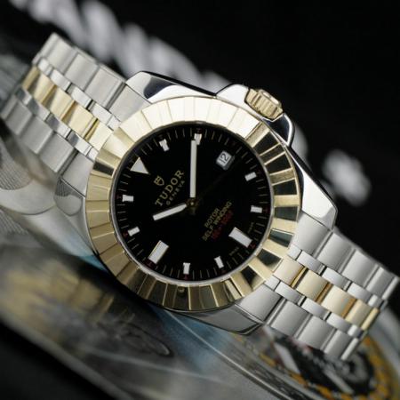高檔瑞士帝陀海洋王子系列男錶 18K金全自動機械黑面男士手錶
