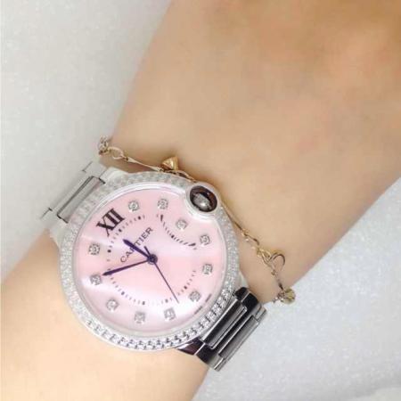 最高品質 瑞士名錶 卡地亞 鑲鉆女錶 全精鋼手錶