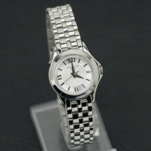 百達翡麗 全精鋼銀白底流行時尚女士手錶情侶男錶 日本進口石英錶