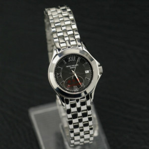 百達翡麗 精鋼黑底簡約時尚流行女士手錶情侶女錶 日本進口石英錶