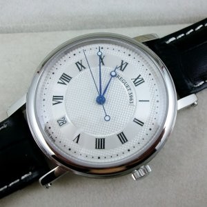 瑞士機芯 寶璣 精鋼鑲鉆錶殼3針日曆精密自動機械錶男錶 （羅馬字銀白底）