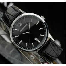 阿瑪尼 3針皮帶款時尚石英優雅男士手錶女錶情侶錶AR-2411