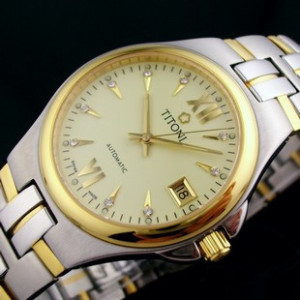 梅花 全自動機械錶 間金錶帶 商務男士手錶（金面）ETA2824機芯 經典再現