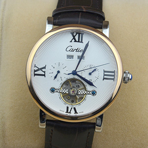 卡地亞陀飛輪系列雙日曆男士機械腕錶