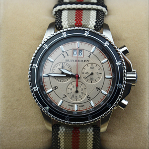 burberry新款超個性霸氣帆布錶帶男士腕錶
