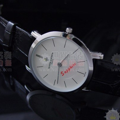 V1123 江詩丹頓精鋼日本石英情侶藍寶玻璃腕錶