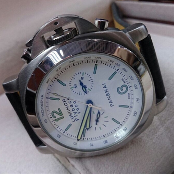 新款沛納海男士機械錶白色錶面精鋼錶殼
