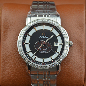 歐米茄新款職業男士進口機芯機械腕錶 鑲鉆金丁