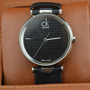 CK簡單時尚新款進口石英機芯情侶對錶 黑色錶盤
