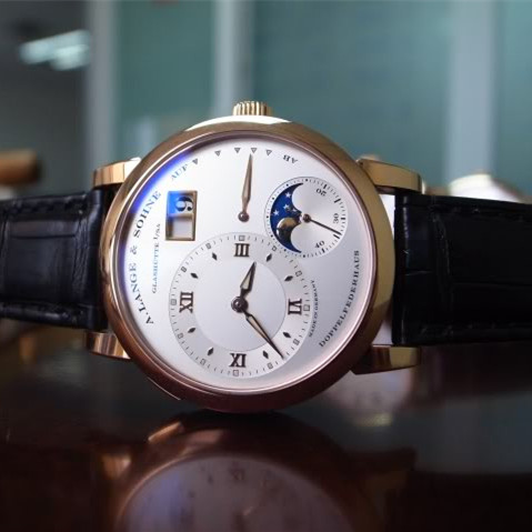 ALANGE & SOHNE朗格手錶 4針白面 動能月相 精品 男錶 AL-0020