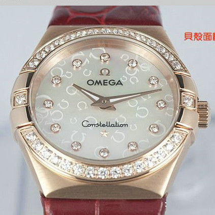 歐米茄星座雙鷹系列 鑲鉆18K玫瑰金瑞士機芯女士石英手錶 玫瑰之約 有多款