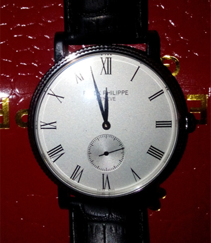 百達翡麗瑞士ETA機芯機械男腕錶，籃寶石防刮耐磨玻璃 小秒針羅馬刻度 ，皮帶款
