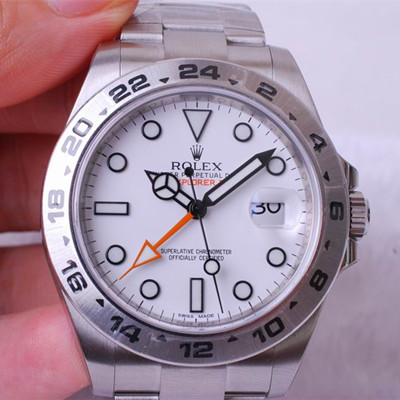 rolex勞力士GMT運動款探險家II 216570 瑞士進口機芯機械男錶 銀殼白面