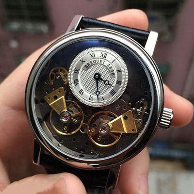 2014年度最新款Breguet寶璣 鏤空帶陀飛輪 瑞士ETA2824機械男士手錶 白色小錶盤