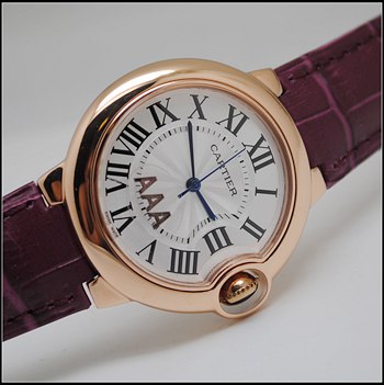Cartier/卡地亞手錶 18k玫瑰金 藍氣球系列情侶對錶瑞士石英機芯