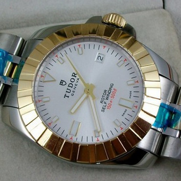 高檔瑞士帝陀海洋王子系列男錶 18K金全自動機械白面男士手錶 瑞士ETA2824機芯