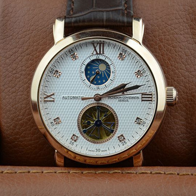新款江詩丹頓VC-06805600大錶盤鉆石刻度日月星辰顯示陀飛輪男士機械腕錶