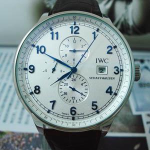 IWC萬國柏濤菲諾精鋼計時黑盤腕錶IW378257