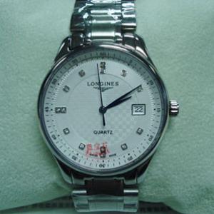 浪琴名匠系列 石英機芯 男士腕錶白面3針日曆鋼帶款Longines041