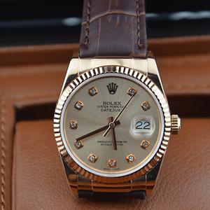 勞力士日誌型皮帶玫瑰金ETA機芯男士機械腕錶RO293883