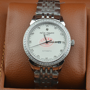 百達翡麗時尚鑲鑽進口日本機芯男士機械腕錶PP012500