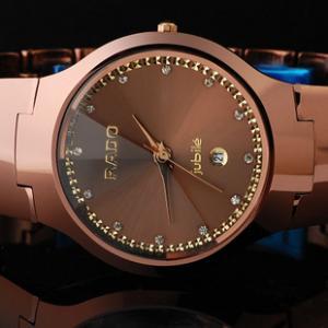 最低價銷售RADO雷達手錶 高檔玫瑰金環鑽鎢鋼手錶 rado-011