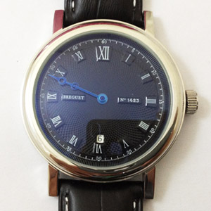 寶breguet璣男士手錶石英機芯羅馬刻度3針日曆