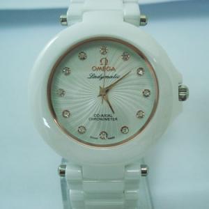歐米茄陶瓷手錶鑽石刻度，錶盤帶網底線條3針Omegea068