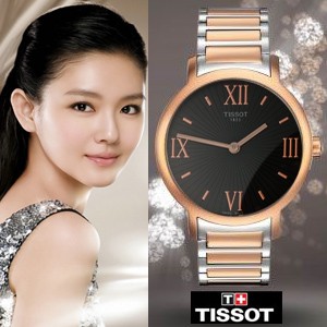 TISSOT 天梭 流行系 石英 玫瑰金 大S代言 T034.209.32.068黑面