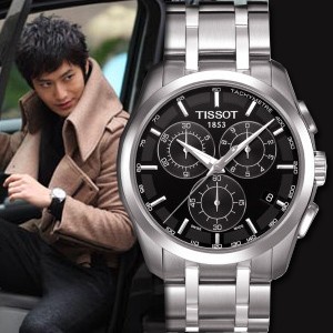 TISSOT 天梭 庫圖系列 石英計時碼錶 黃曉明代言 T035.617.11.051.00 鋼黑