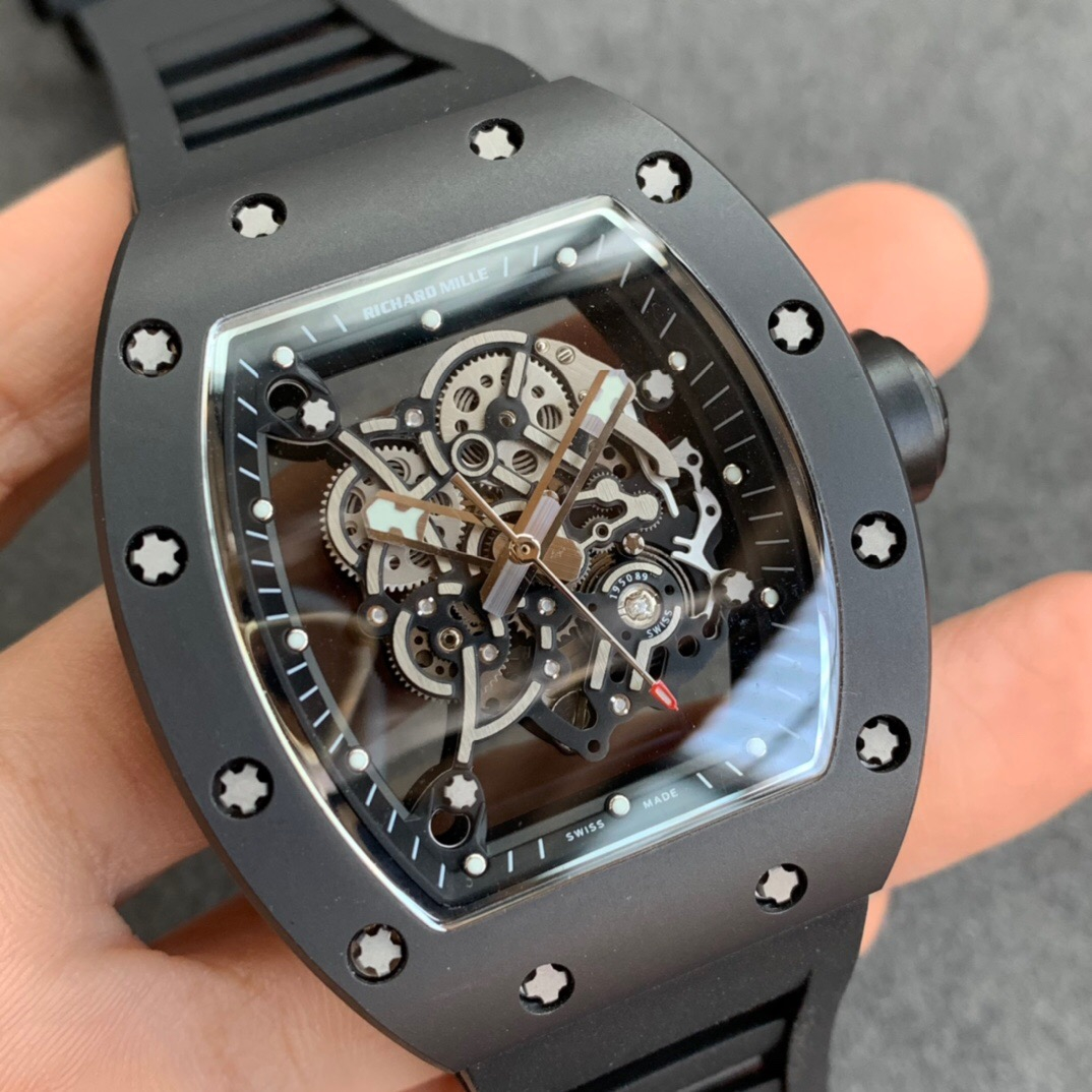 理查德米勒Richard Mille RM055全黑陶瓷頂級版本無錶盤設計鏤空機芯