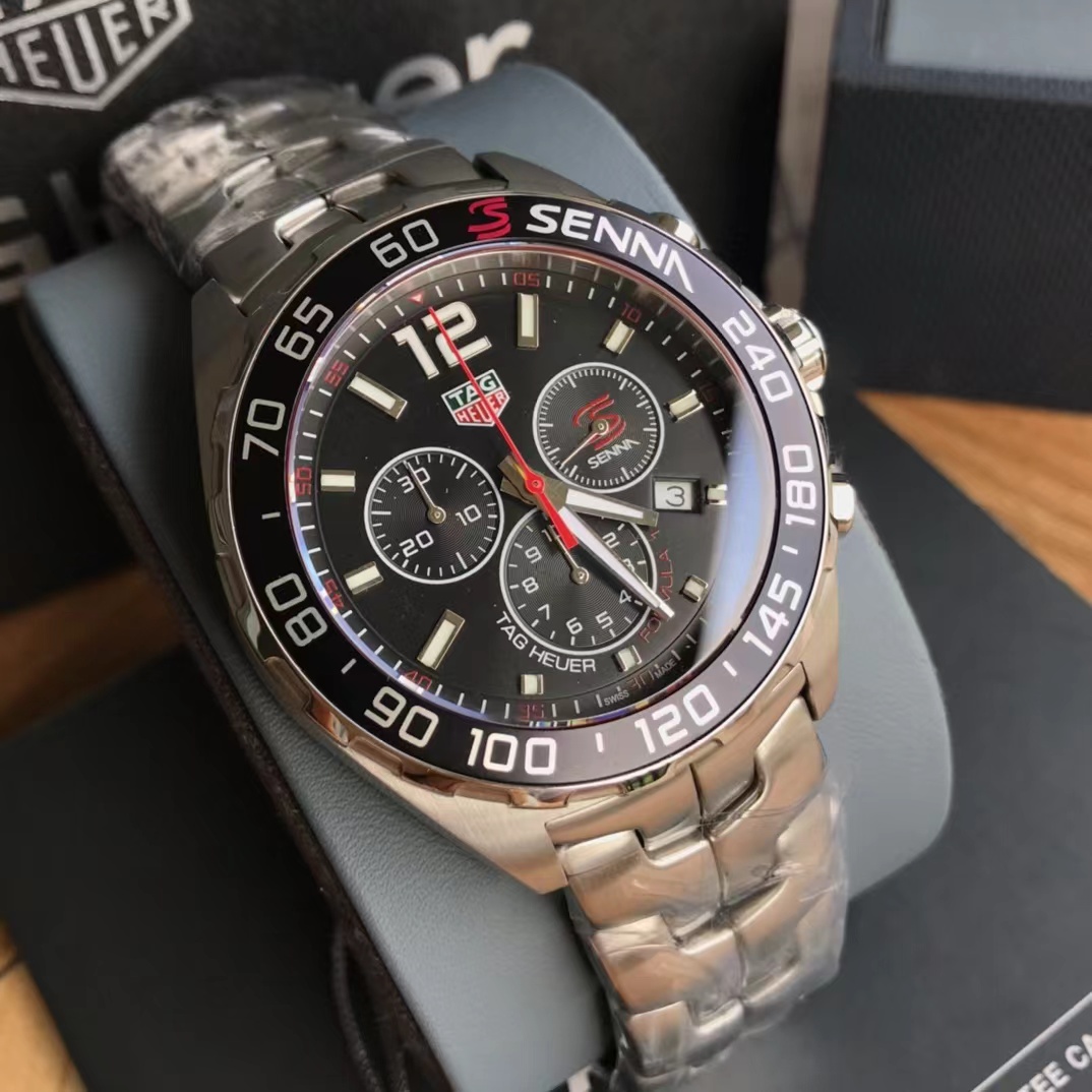 Original Tagheuer,泰格豪雅F1系列 塞納紀念石英計時表43mm表径