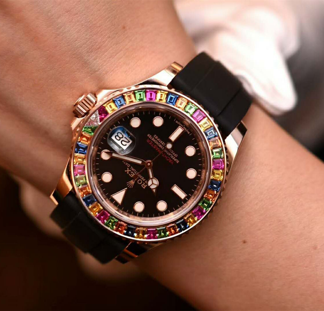 勞力士 ROLEX 奢華限量版腕錶 鑲嵌彩色寶石款遊艇名仕型