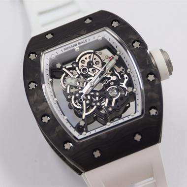 理查德米勒 Richard Mille RM055 原版複刻腕錶黑陶瓷白色橡膠錶